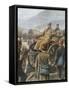 Serbian Army with their King Peter Moving Towards Durazzo-Tancredi Scarpelli-Framed Stretched Canvas