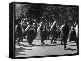 Serbian Folk Dancers-null-Framed Stretched Canvas