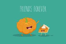 Funny Donuts. Vector Illustration. Friends Forever.-Serbinka-Art Print