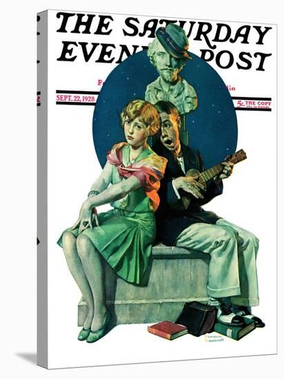 "Serenade" Saturday Evening Post Cover, September 22,1928-Norman Rockwell-Stretched Canvas