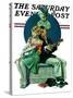 "Serenade" Saturday Evening Post Cover, September 22,1928-Norman Rockwell-Stretched Canvas