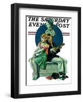 "Serenade" Saturday Evening Post Cover, September 22,1928-Norman Rockwell-Framed Giclee Print