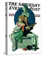"Serenade" Saturday Evening Post Cover, September 22,1928-Norman Rockwell-Stretched Canvas