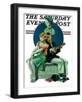 "Serenade" Saturday Evening Post Cover, September 22,1928-Norman Rockwell-Framed Giclee Print