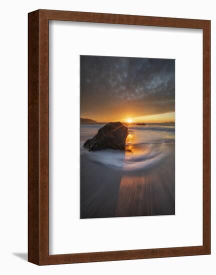 Serene Movement Sunset Seascape, Marshall Beach, San Francisco-Vincent James-Framed Photographic Print