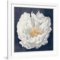 Serene Peony Navy-Julia Purinton-Framed Art Print