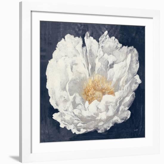 Serene Peony Navy-Julia Purinton-Framed Art Print