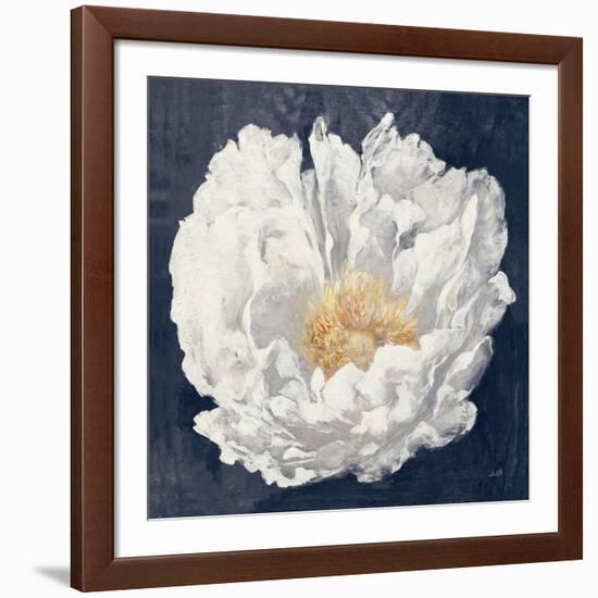 Serene Peony Navy-Julia Purinton-Framed Art Print