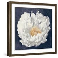 Serene Peony Navy-Julia Purinton-Framed Art Print