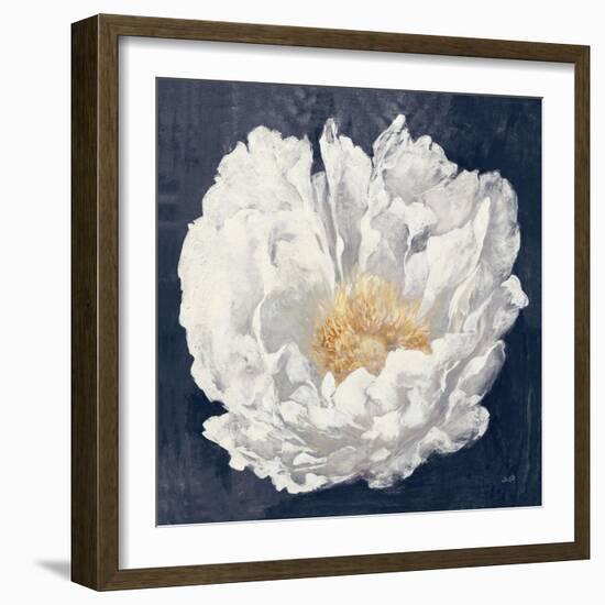 Serene Peony Navy-Julia Purinton-Framed Art Print