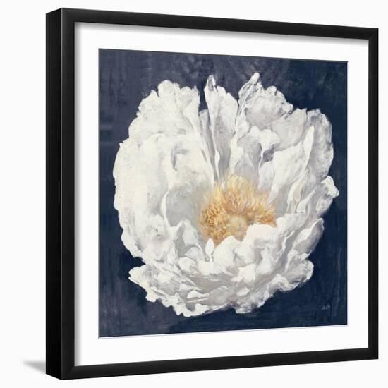 Serene Peony Navy-Julia Purinton-Framed Art Print