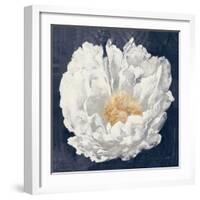 Serene Peony Navy-Julia Purinton-Framed Art Print