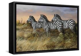 Serengeti Sunset-Trevor V. Swanson-Framed Stretched Canvas