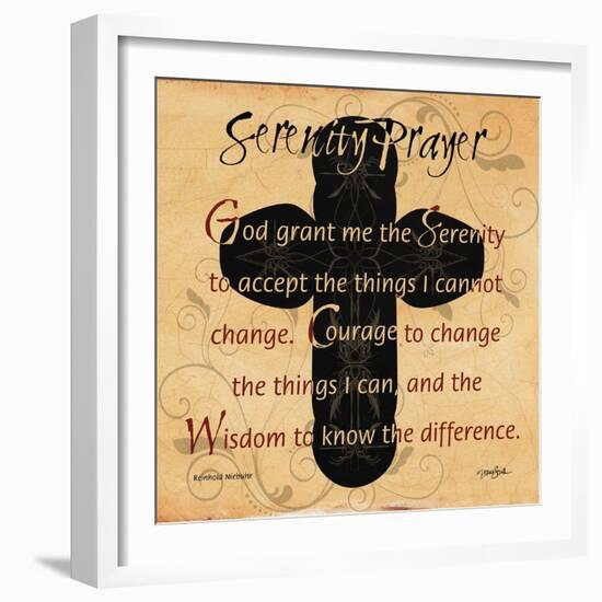 Serenity Prayer Cross-Diane Stimson-Framed Art Print