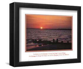 Serenity Prayer Ocean Beach Sunset-null-Framed Mini Poster