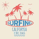 Vector Illustration on the Theme of Surf and Surfing in Venice Beach, California. Typography, T-Shi-Serge Geras-Art Print