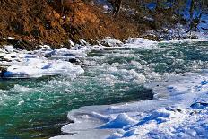 River in Winter under Snow-serge001-Framed Photographic Print