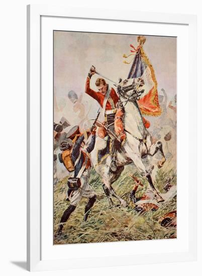 Sergeant Ewart Capturing the Eagle at Waterloo-William Barnes Wollen-Framed Giclee Print