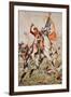 Sergeant Ewart Capturing the Eagle at Waterloo-William Barnes Wollen-Framed Giclee Print