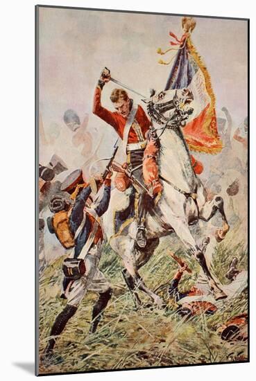 Sergeant Ewart Capturing the Eagle at Waterloo-William Barnes Wollen-Mounted Giclee Print