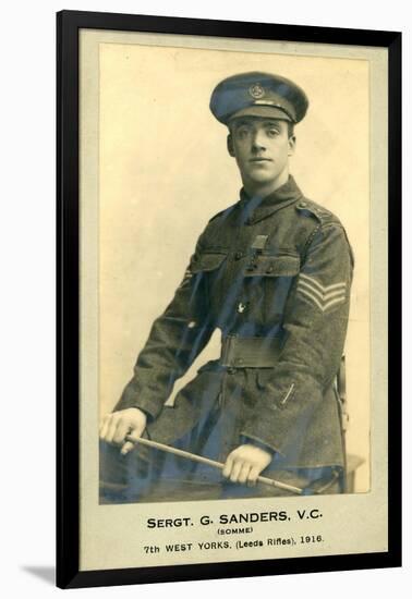 Sergeant George Sanders V.C. of the 7th West Yorkshire (Leeds Rifles) Regiment, Taken in 1916-null-Framed Giclee Print
