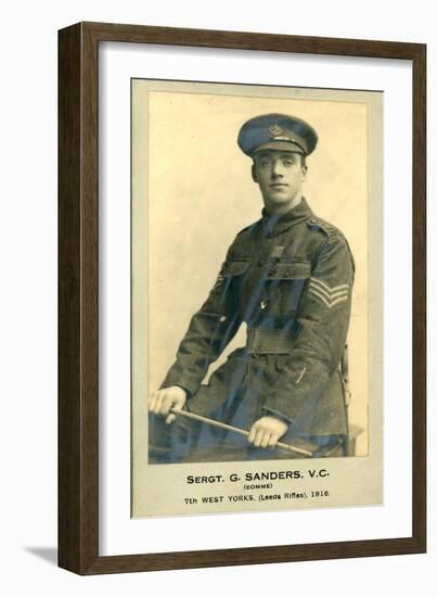 Sergeant George Sanders V.C. of the 7th West Yorkshire (Leeds Rifles) Regiment, Taken in 1916-null-Framed Giclee Print