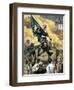 Sergeant Jasper with the South Carolina Flag at the Battle of Fort Moultrie, c.1776-null-Framed Giclee Print