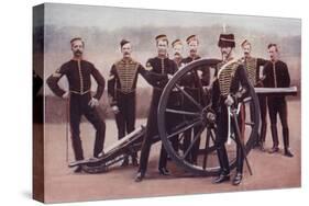 Sergeants of the Royal Horse Artillery with a 12 Pounder Gun-Louis Creswicke-Stretched Canvas