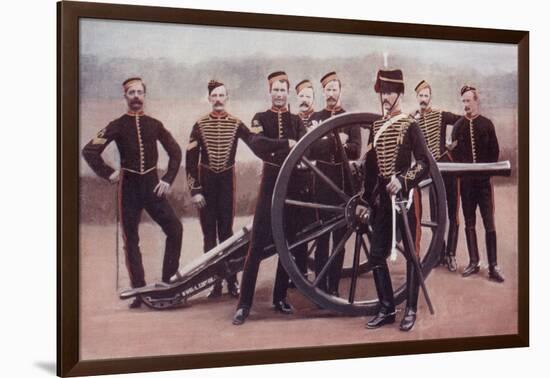 Sergeants of the Royal Horse Artillery with a 12 Pounder Gun-Louis Creswicke-Framed Giclee Print