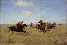 Cossacks in the Steppe, 1900s-Sergei Ivanovich Vasilkovsky-Framed Stretched Canvas