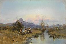 The Hunters at Rest-Sergei Ivanovich Vasilkovsky-Stretched Canvas