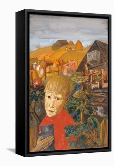 Sergei Yesenin as a Youth, Ca 1923-Boris Dmitryevich Grigoriev-Framed Stretched Canvas