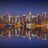 Manhattan at Night-Sergey Borisov-Framed Stretched Canvas