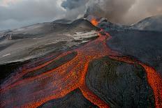 Tolbachik Volcano Erupting with Lava Flowing Down the Mountain Side-Sergey Gorshkov-Stretched Canvas