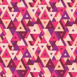 Abstract Geometric Background - Seamless Vector Pattern in Flat Style Design. Pink, Lilac and Viole-Sergey Korkin-Art Print