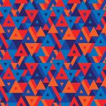 Abstract Geometric Background - Seamless Vector Pattern in Flat Style Design. Blue, Orange and Red-Sergey Korkin-Framed Art Print