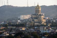 Georgia, Tbilisi, abrupt, edge, hang, houses, riverside-Sergey Orlov-Photographic Print