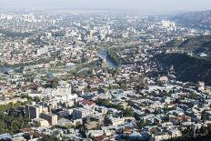 Georgia, Tbilisi, abrupt, edge, hang, houses, riverside-Sergey Orlov-Photographic Print