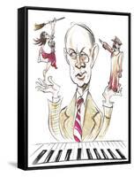 Sergey Prokofiev - caricature-Neale Osborne-Framed Stretched Canvas