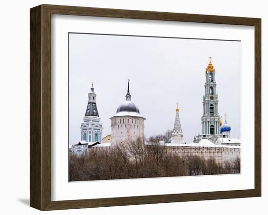 Sergiev Posad. Snow-Covered Domes of Holy Trinity-Sergius Lavra in Winter-vicsa-Framed Photographic Print