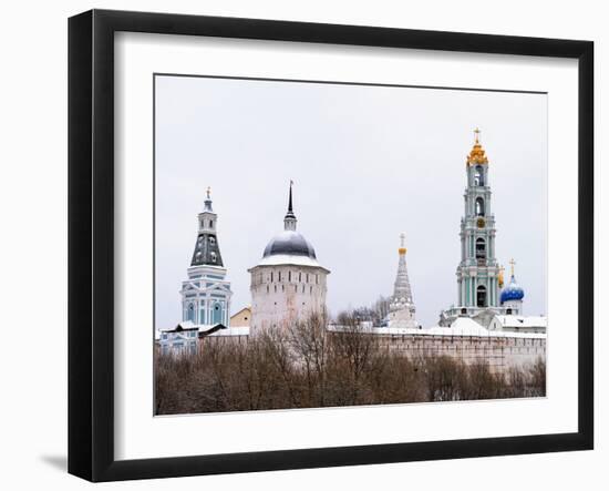 Sergiev Posad. Snow-Covered Domes of Holy Trinity-Sergius Lavra in Winter-vicsa-Framed Photographic Print