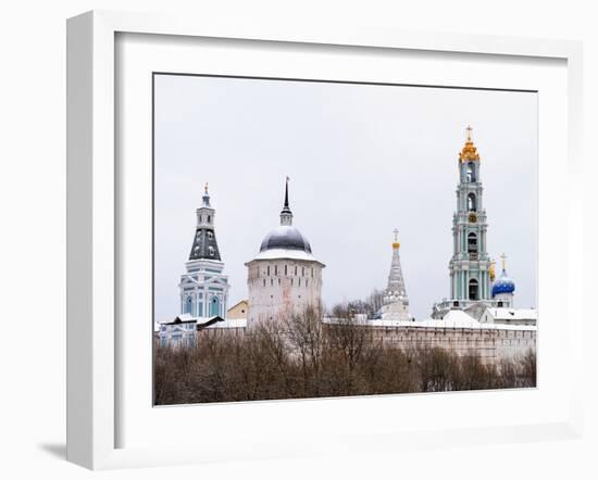 Sergiev Posad. Snow-Covered Domes of Holy Trinity-Sergius Lavra in Winter-vicsa-Framed Photographic Print