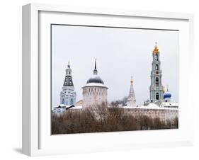 Sergiev Posad. Snow-Covered Domes of Holy Trinity-Sergius Lavra in Winter-vicsa-Framed Photographic Print