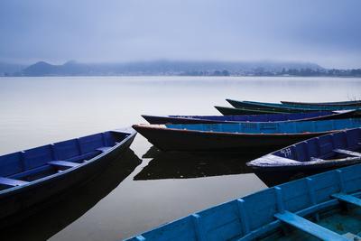 A Cold Front Brings a Low-Lying Fog Above Phewa Lake Next to Pokhara, Nepal