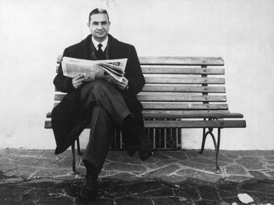 Aldo Moro Sitting on a Bench