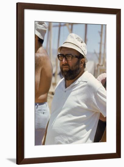 Sergio Leone (1929 - 1989) during the shooting of "Once Upon a Time in the West" april 29th, 1968 (-null-Framed Photo