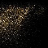 Gold Glitter Texture on a Black Background. Golden Explosion of Confetti. Golden Grainy Abstract Te-sergio34-Laminated Art Print