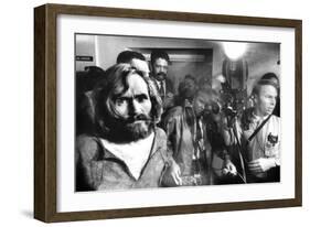 Serial Killer Charles Manson in, 1969 During His Transfer in Los Angeles-null-Framed Photo