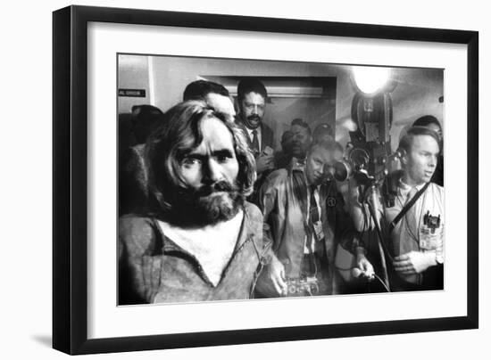 Serial Killer Charles Manson in, 1969 During His Transfer in Los Angeles-null-Framed Photo