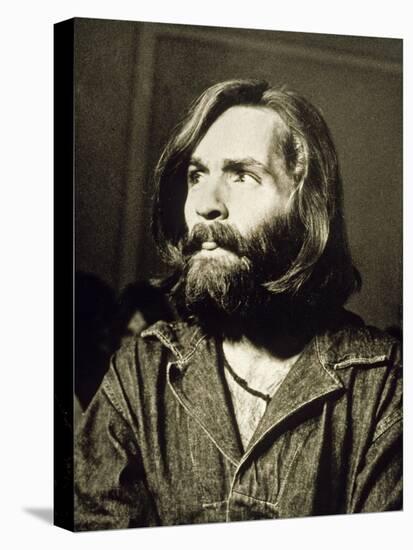 Serial Killer Charles Manson on December 3, 1969 During His Arrest in Sharon Tate Affair-null-Stretched Canvas